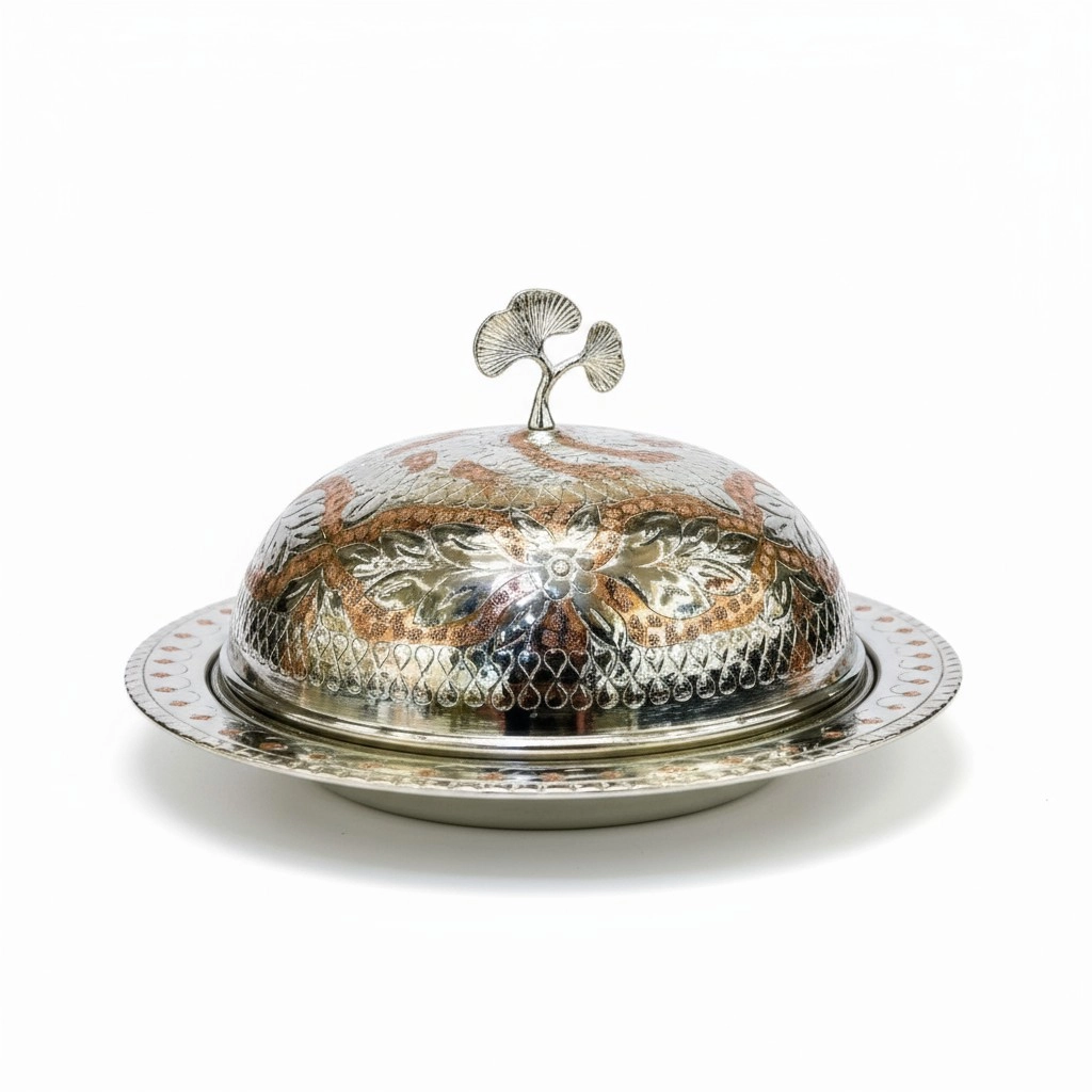 Çift Renkli İşlemeli Bakır Pilavlık No: 3