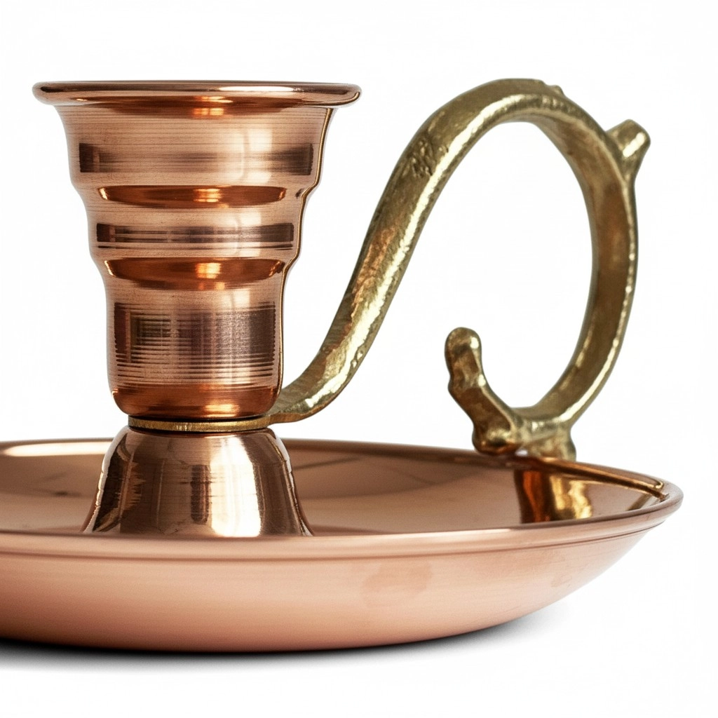 Orijinal Bakır Düz Şinanay Mumluk