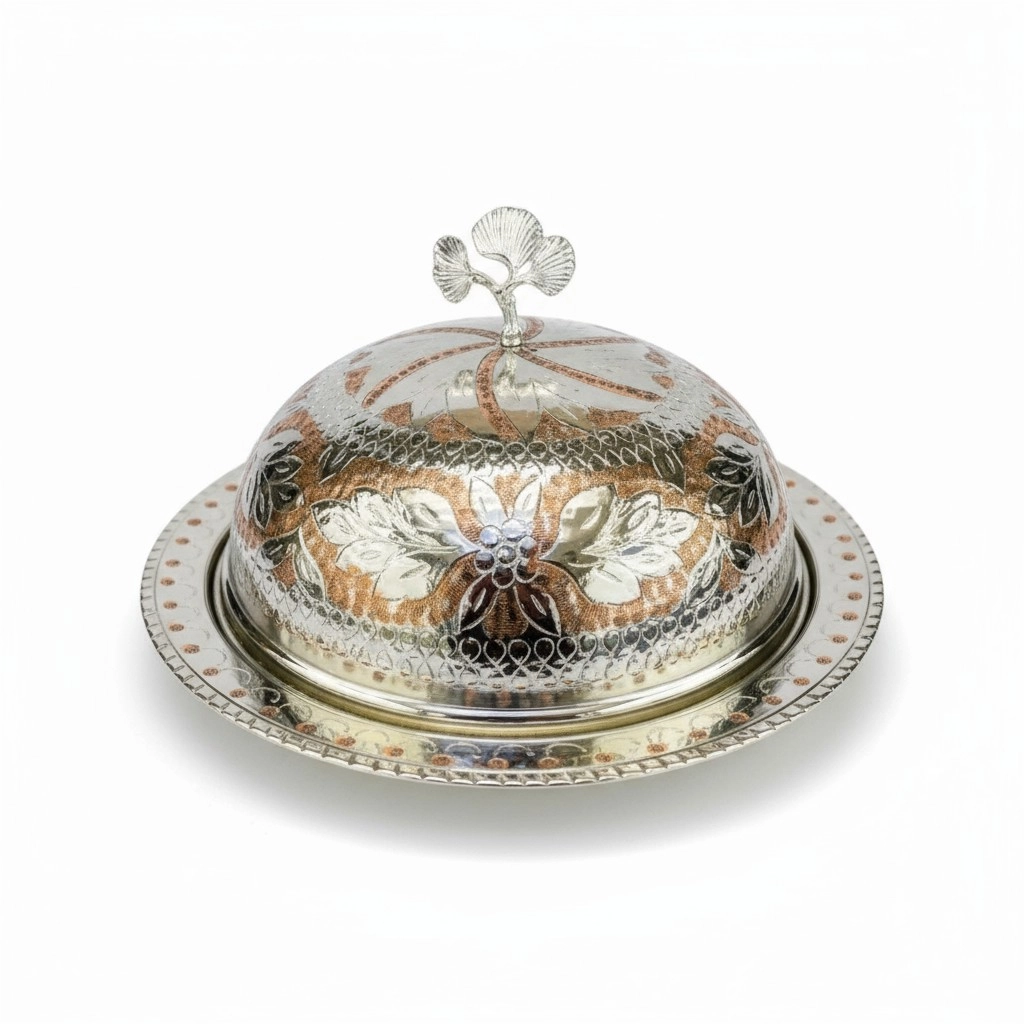 Çift Renkli İşlemeli Bakır Pilavlık No: 3