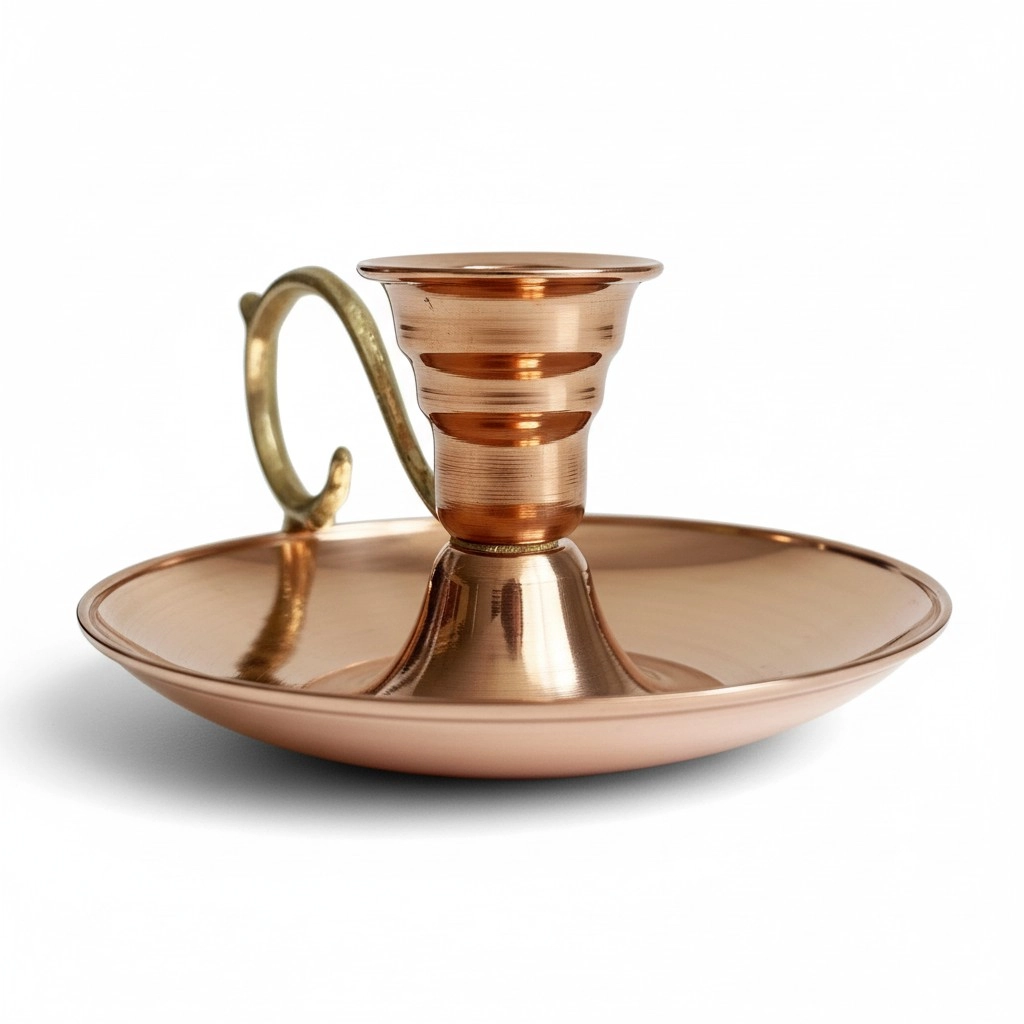 Orijinal Bakır Düz Şinanay Mumluk