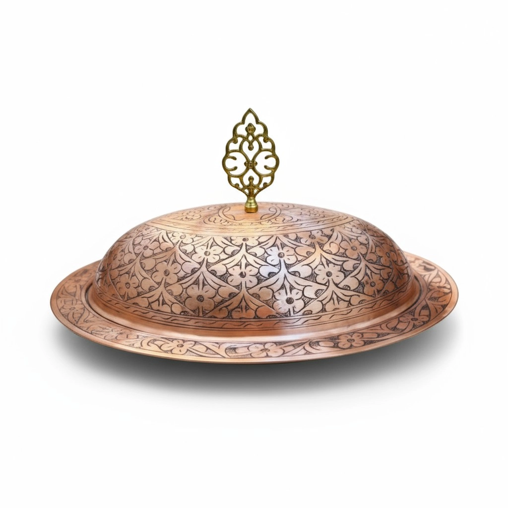 40 cm Ağır İşlemeli Bakır Kayık, Skoç Eskitme