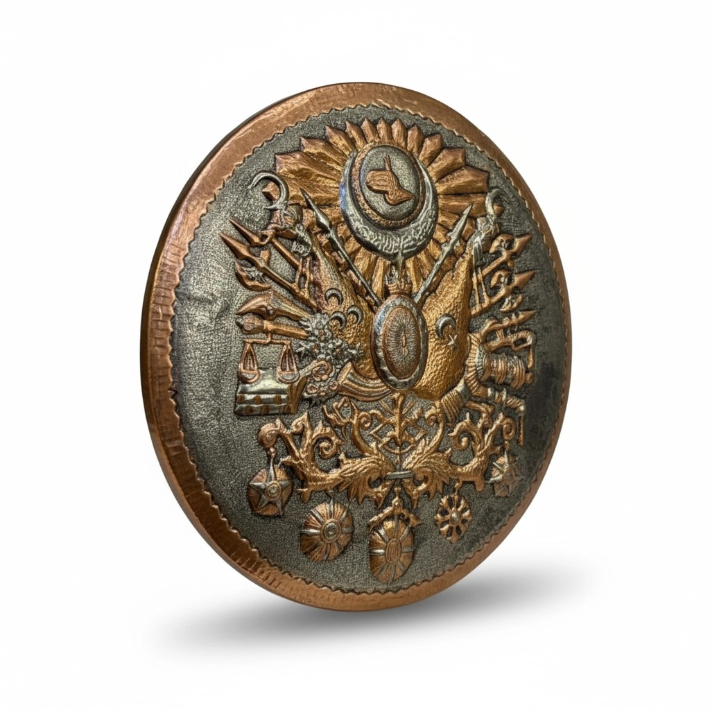 Osmanlı Arması Bakır Tablo 32 cm