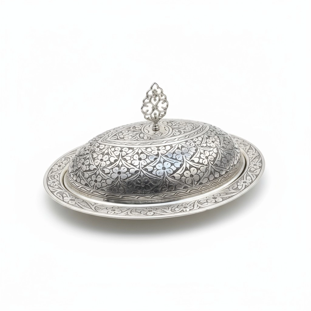 35 cm Ağır İşlemeli Bakır Kayık