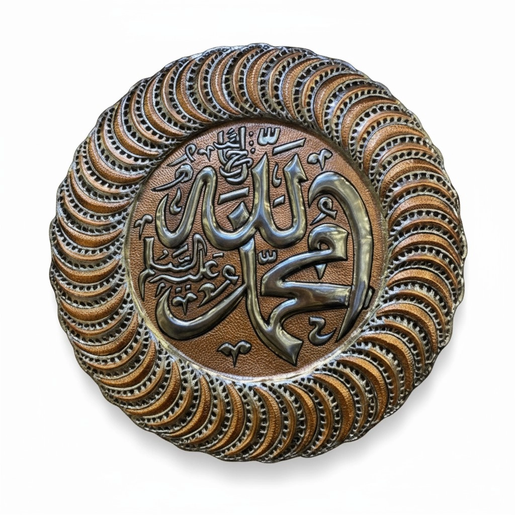 Allah Muhammed Lafzı Bakır Tablo 50 cm