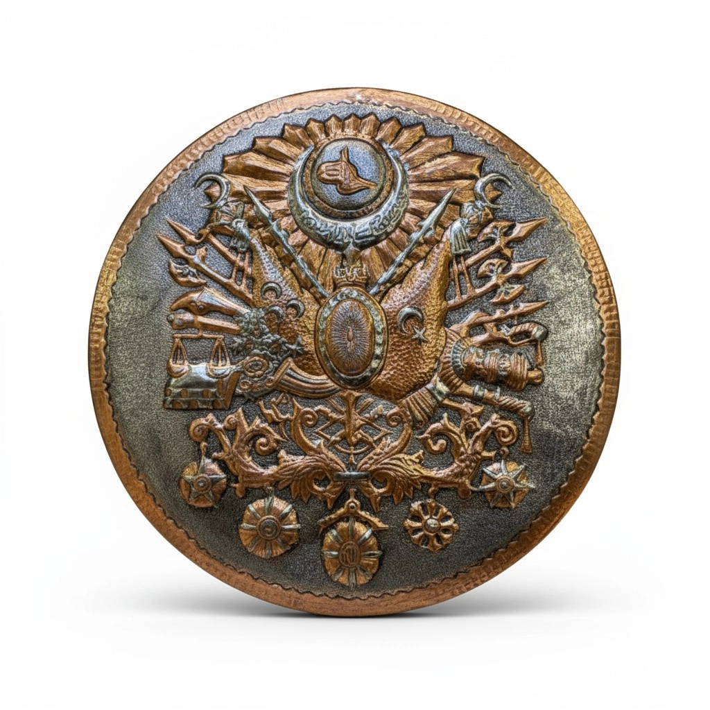 Osmanlı Arması Bakır Tablo 32 cm