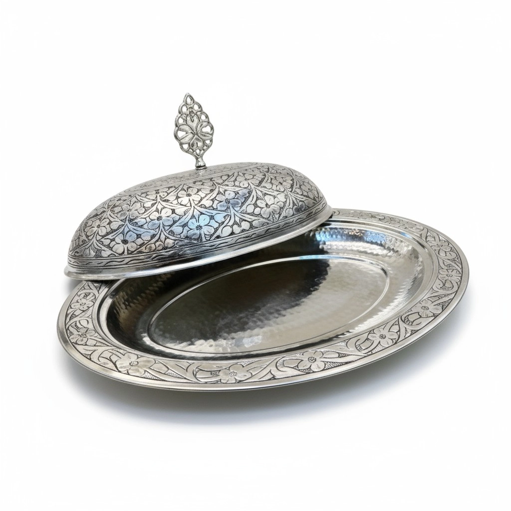 35 cm Ağır İşlemeli Bakır Kayık