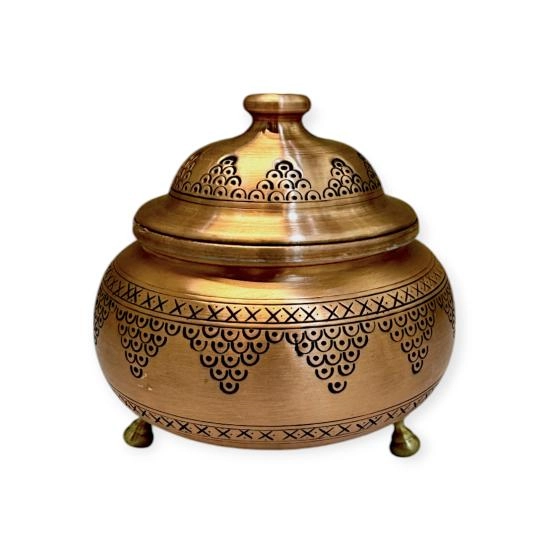 Salkım Desenli Bakır Şekerlik, Skoç Eskitme