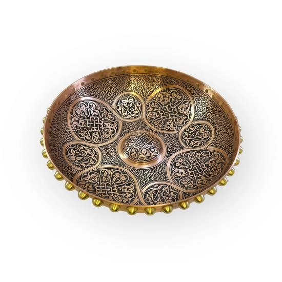 Ağır İşlemeli Bakır Hamam Tası