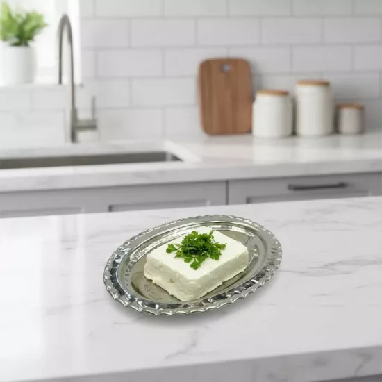 15 cm Çirtikli Oval Kalaylı Mezelik (EFMR-2382-6)