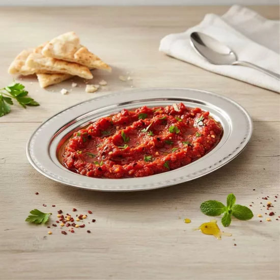 20 cm Dövme Bakır Kayık Tabak  (EFMR-2369-6)