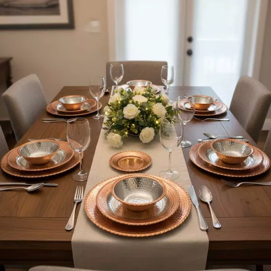 24 Parça Dövme Bakır Yemek Takımı  ( EFMR-1608-5)