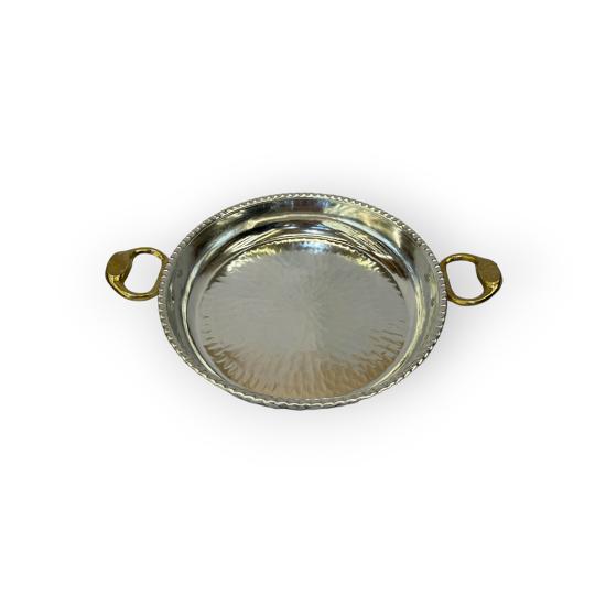 Bakır İşlemeli Eskitme Tava 25 cm (EFMR-2735-4)