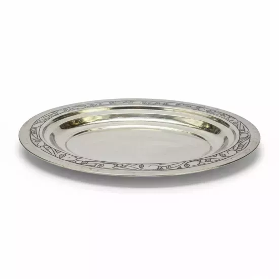 30 cm İşlemeli Bakır Kayık Tabak, İşlemeli Bakır İskender Tabağı (EFMR-2356-4)
