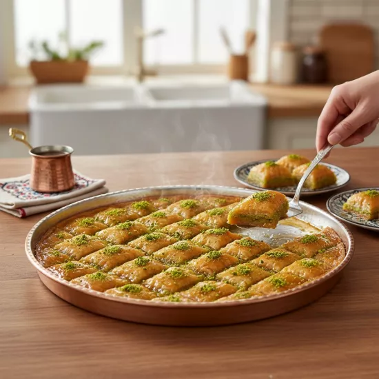 Bakır Baklava Tepsisi 35 cm (EFMR-2951-35)