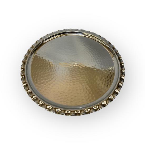 Dövme Bakır Çirtikli Tepsi 35 cm (EFMR-2929-2)