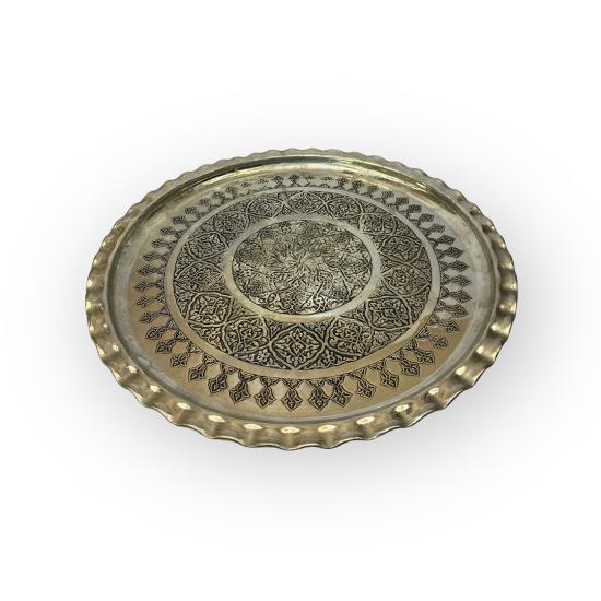 Kalaylı Çirtikli Bakır Tepsi 35 cm (EFMR-2936-4)