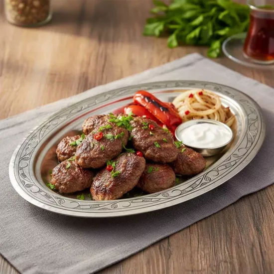 35 cm İşlemeli Bakır Kayık Tabak, İşlemeli Bakır İskender Tabağı (EFMR-2357-4)
