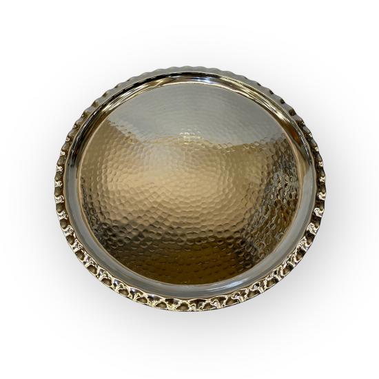 Dövme Bakır Çirtikli Tepsi 38 cm (EFMR-2930-2)