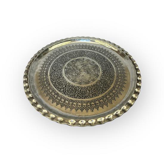 Kalay Eskitme Çirtikli Tepsi 38 cm (EFMR-2937-4)