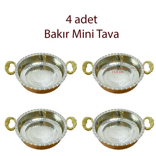 Mini Bakır Tava 4 Adet (EFMR-2024-14)