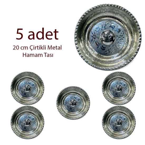 5 adet Metal Hamam Tası 20 cm (EFMR-3621-25)