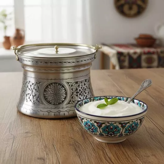 5 Litrelik İşlemeli Eskitme Bakır Bakraç (EFMR-1306-4)