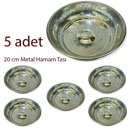 5 adet Metal Hamam Tası 20 cm (EFMR-3620-25)