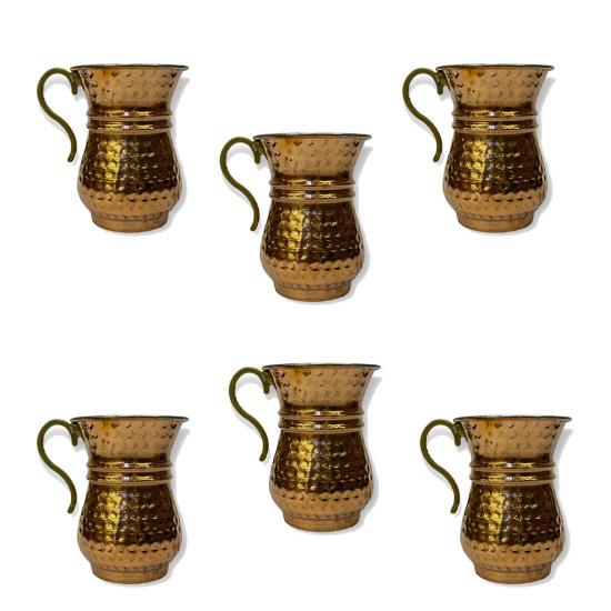 6 Adet Bakır Maşrapa (EFMR-2200-16)