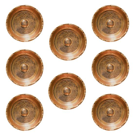 8 Adet Bakır Hamam Tası 20 cm (EFMR-3502-18)