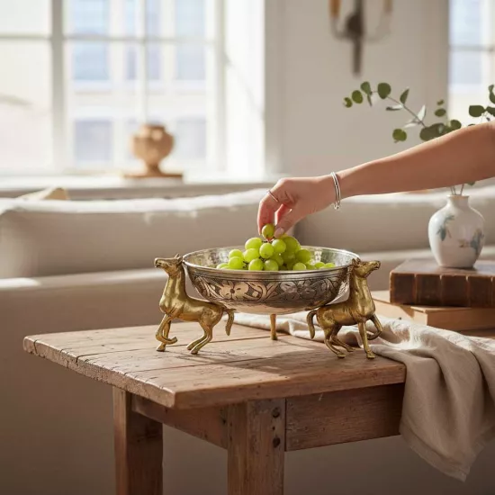 Üç Atlı Bakır İşlemeli Meyvelik  (EFMR-1827-42)