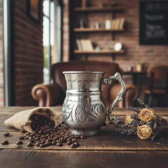 İşlemeli Eskitme Bakır Maşrapa (EFMR-2203-4)