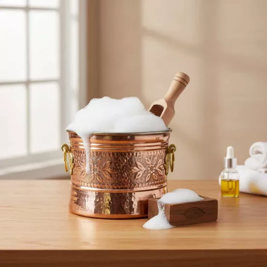 Bakır İşlemeli Köpük Kazanı 27 cm (EFMR-3618-1)
