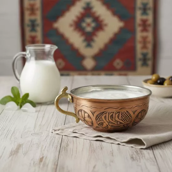 Skoçlu İşlemeli Bakır Ayran Tası (EFMR-1106-5)