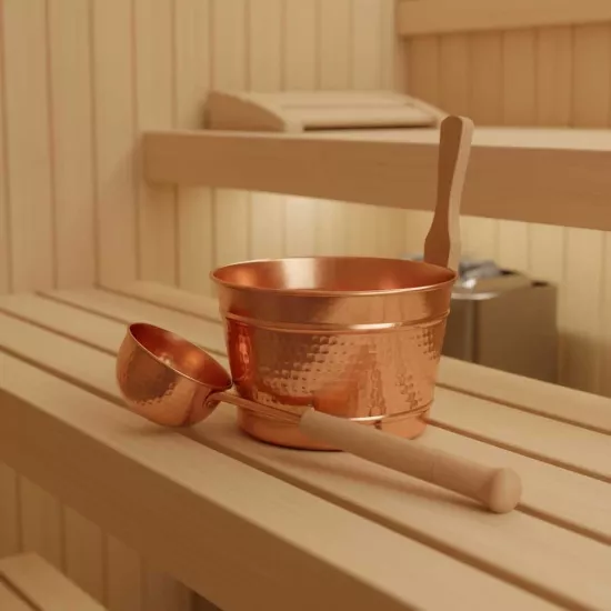 Bakır Sauna Kovası ve Kepçesi (EFMR-3515-1)