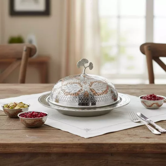 Renkli İşlemeli Bakır Pilavlık No: 3 (EFMR-2376-7)