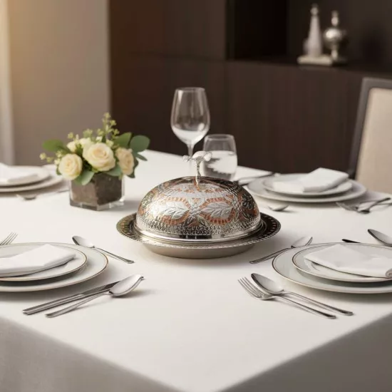 Renkli İşlemeli Bakır Pilavlık No: 3 (EFMR-2376-7)