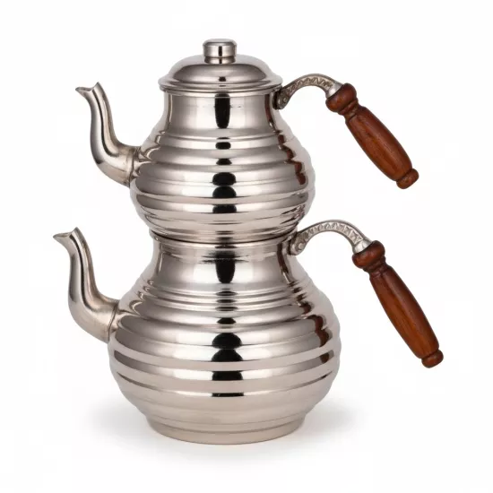 Dilimli Bakır Çaydanlık Orta Boy (EFMR-1513-2)