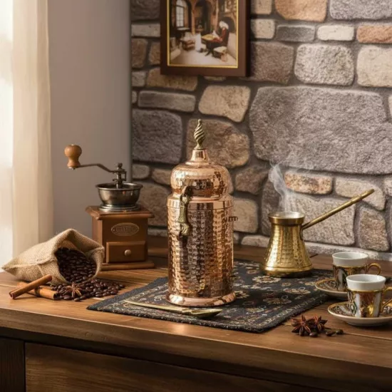 El Dövme Bakır Kahve Kutusu (EFMR-1226-1)