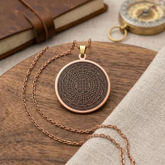 Esmaül Hüsna İşlemeli Bakır Kolye (EFMR-6014-3)