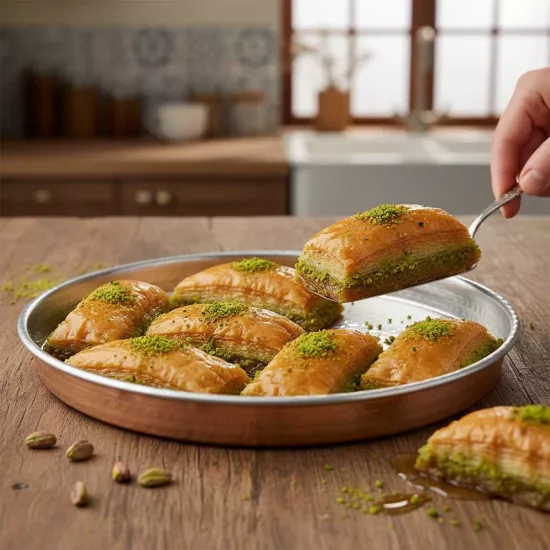 Bakır Baklava Tepsisi 30 cm (EFMR-2951-30)