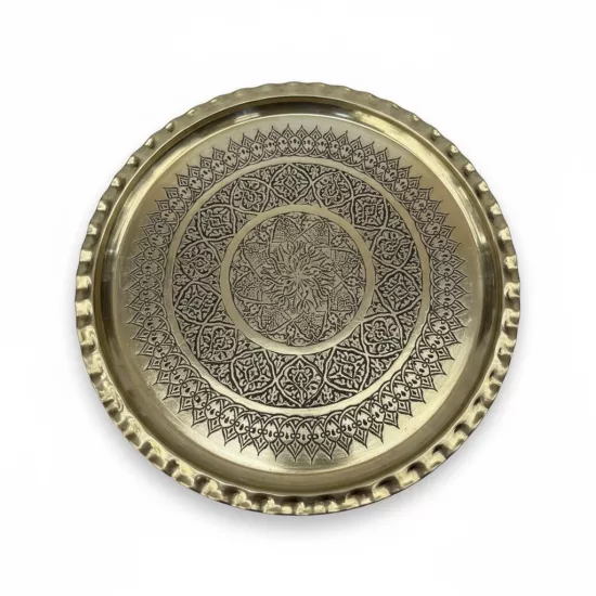 Kalay Eskitme Çirtikli Tepsi 38 cm (EFMR-2937-4)