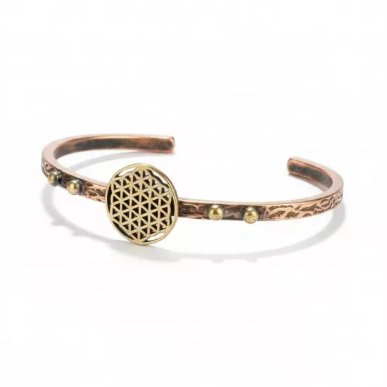 Yaşam Çiçeği Bakır Bileklik (EFMR-6181-1)