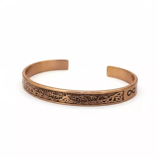 Hayat Ağacı Desenli Bakır Bileklik (EFMR-6090)