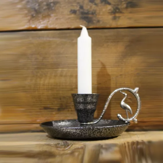 Gri Rustik Metal Şamdan (EFMR-1004-2)