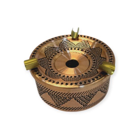 Salkım Desenli Bakır Kül Tablası (EFMR-1036-5)