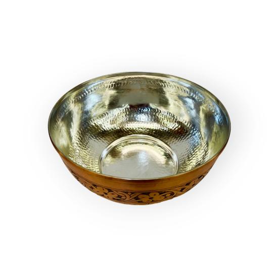 İşlemeli Eskitme Bakır Salata Kasesi (EFMR-2347-5)