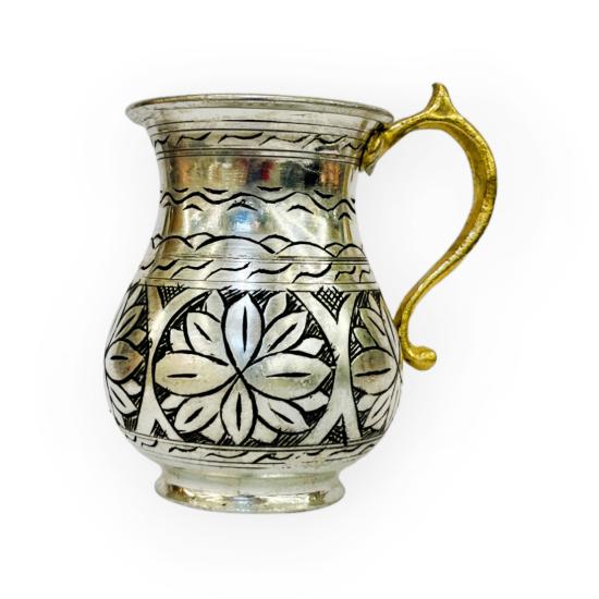 Oyma Nakış Eskitme Bakır Maşrapa (EFMR-2204-4)