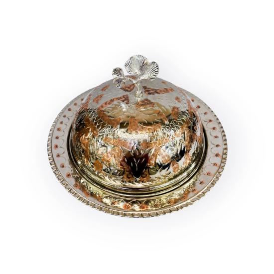 Renkli İşlemeli Bakır Pilavlık No: 2 (EFMR-2375-7)