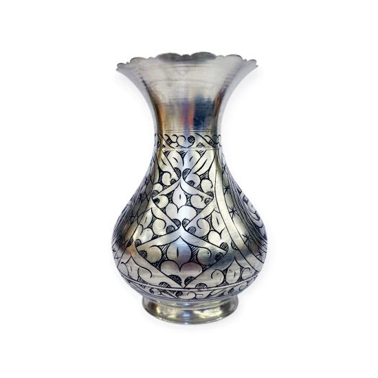 Oyma İşlemeli Eskitme Bakır Vazo (EFMR-3010-4)