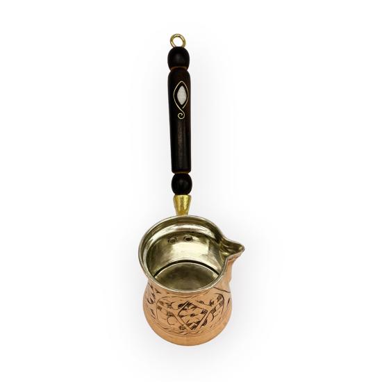 Paşa İşlemeli 4 Kişilik Bakır Cezve (EFMR-1425-14)